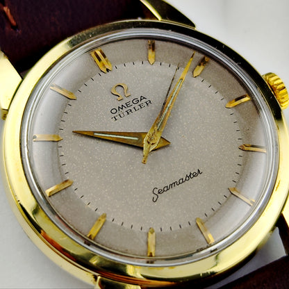Omega Seamaster Türler Gold White Grey Dial Rare 1956 [REF. 2759]
