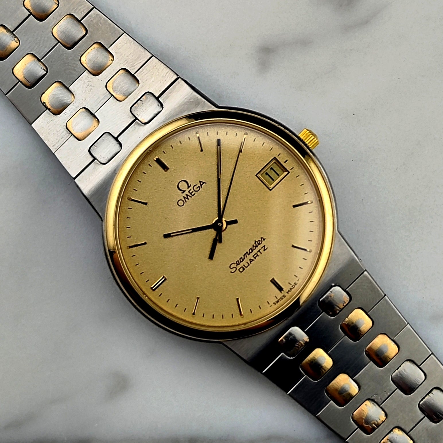 Omega Seamaster Two-Tone mit seltenem Sparkling Dial Ref. 196.0277