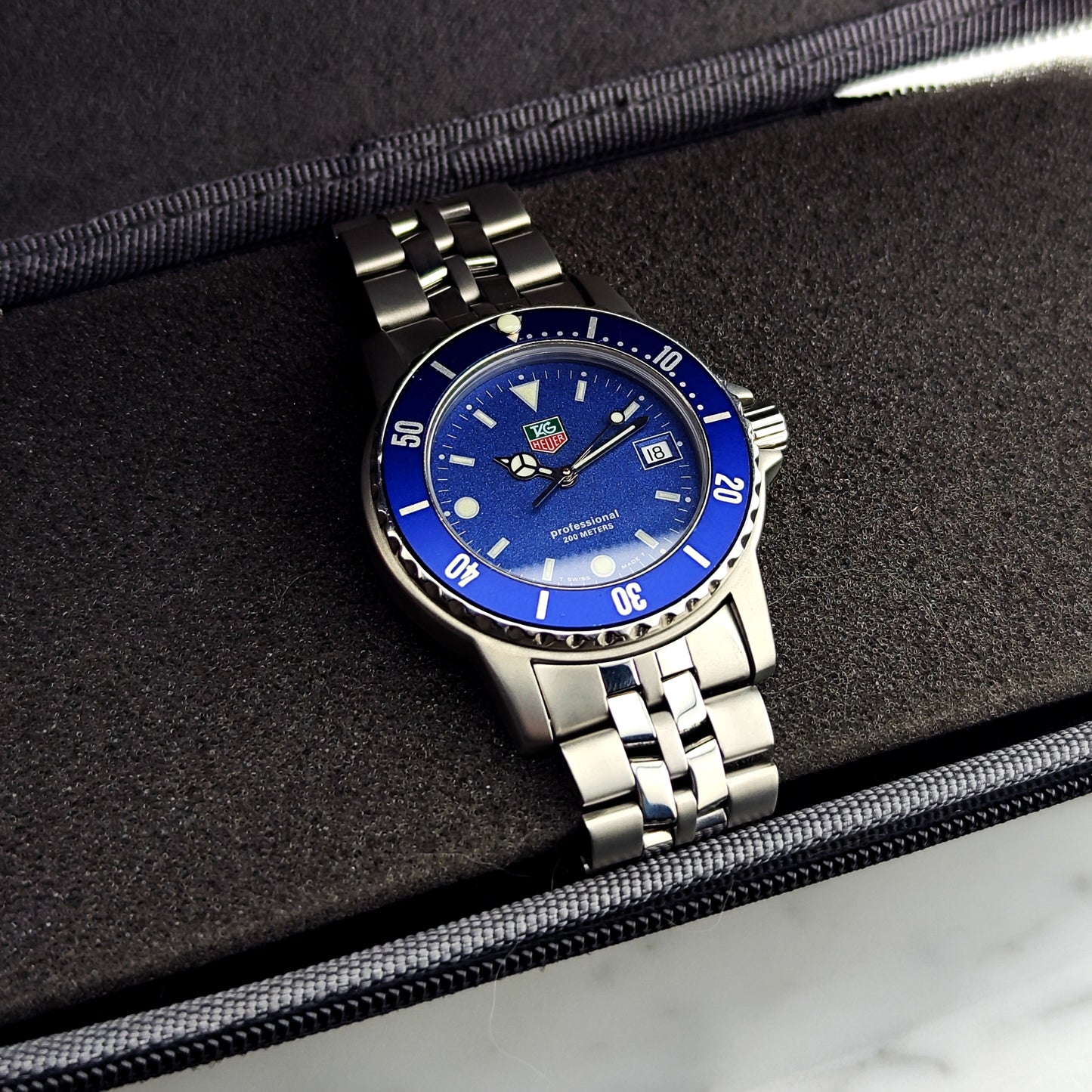 TAG HEUER Professional 1500 Rare Blue Version Waterproof Service [REF. WD1214]