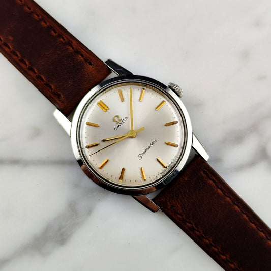 OMEGA Seamaster White Dial Gold Mint 1964 with Box [REF. 135.005]