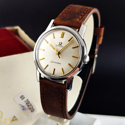 OMEGA Seamaster White Dial Gold Mint 1964 with Box [REF. 135.005]
