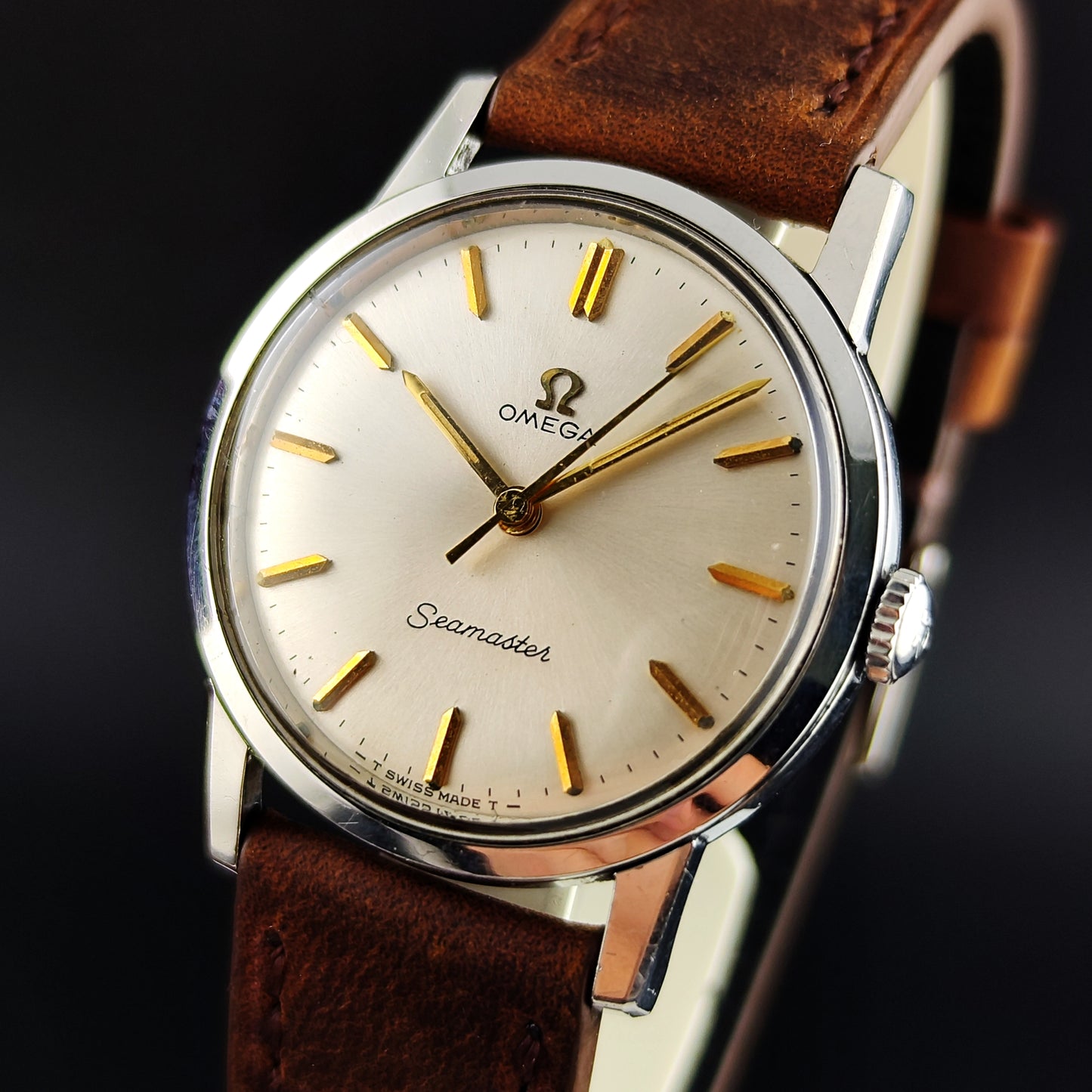 OMEGA Seamaster White Dial Gold Mint 1964 with Box [REF. 135.005]