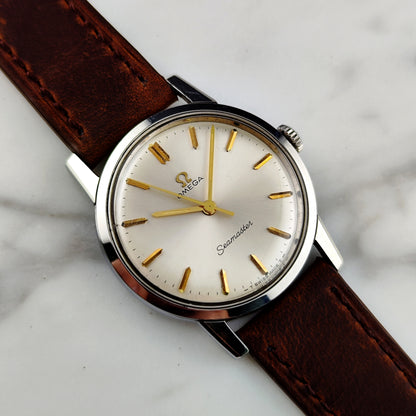 OMEGA Seamaster White Dial Gold Mint 1964 with Box [REF. 135.005]