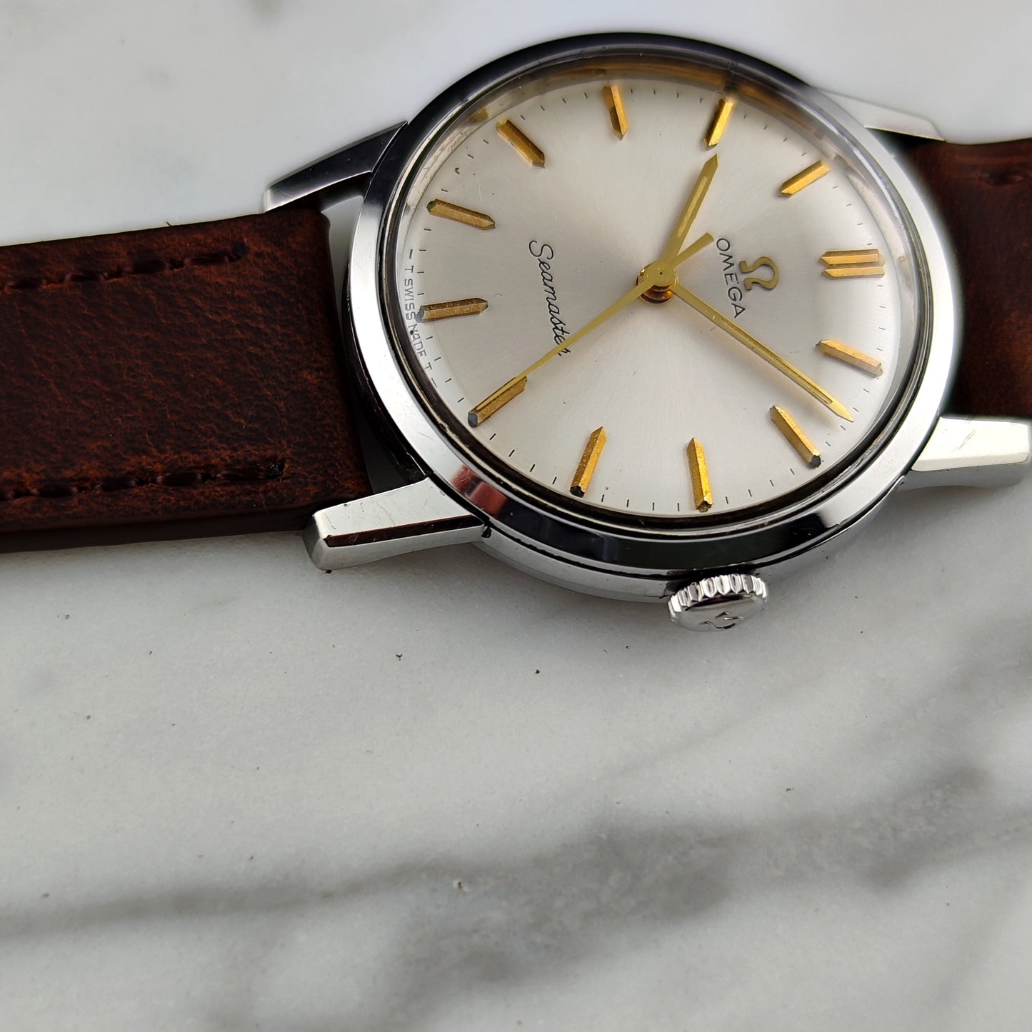 OMEGA Seamaster White Dial Gold Mint 1964 with Box [REF. 135.005]
