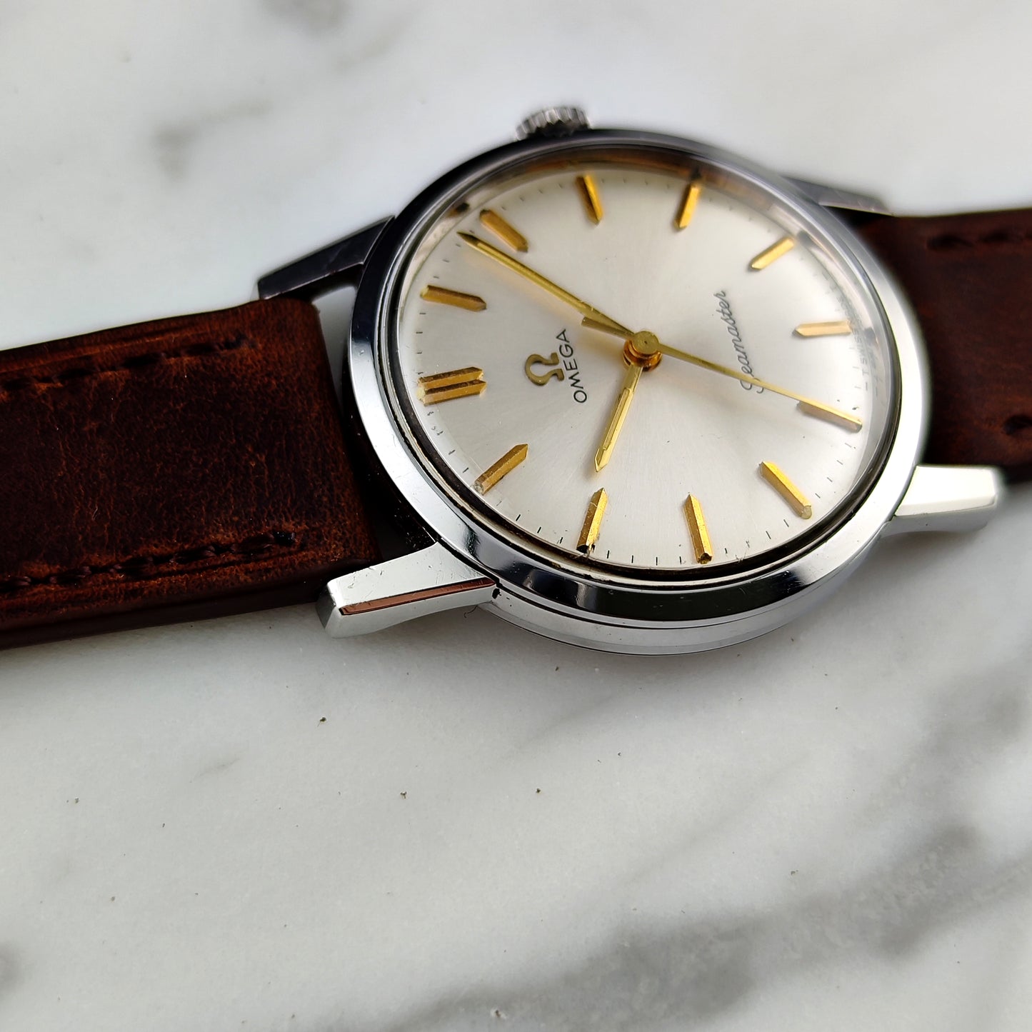 OMEGA Seamaster White Dial Gold Mint 1964 with Box [REF. 135.005]