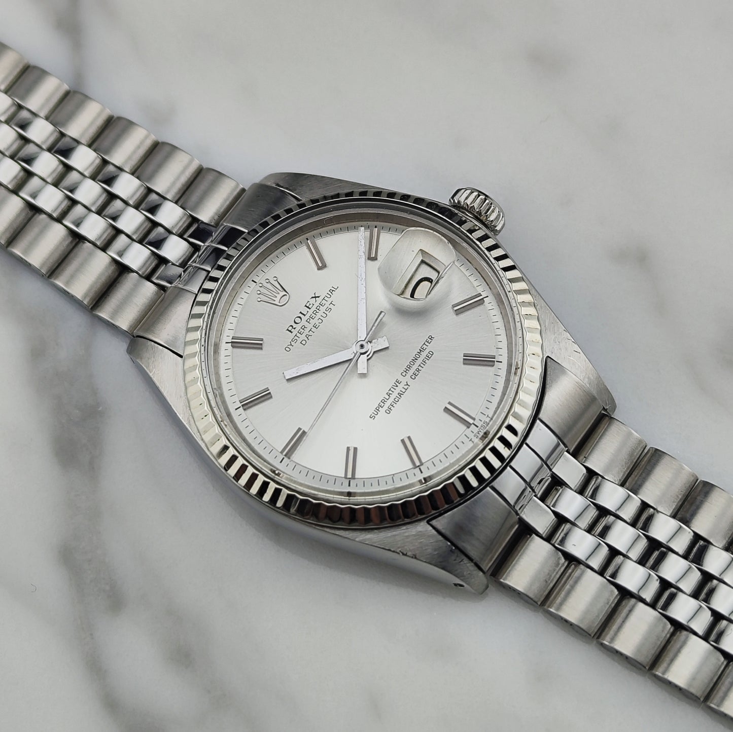 ROLEX Datejust 36 Jubilee Silver Dial 18ct Whitegold Bezel [REF. 1601]