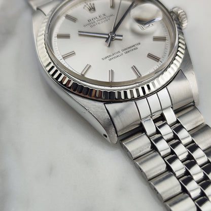 ROLEX Datejust 36 Jubilee Silver Dial 18ct Whitegold Bezel [REF. 1601]