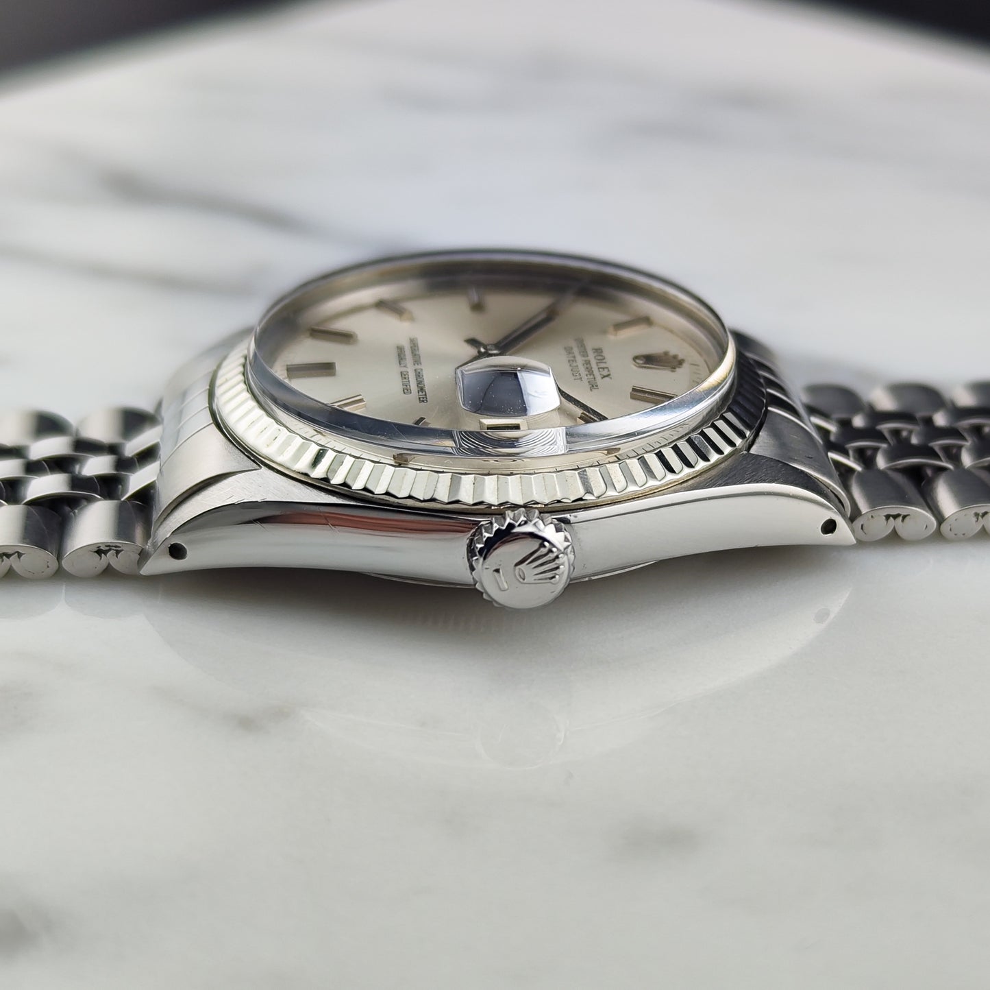 ROLEX Datejust 36 Jubilee Silver Dial 18ct Whitegold Bezel [REF. 1601]