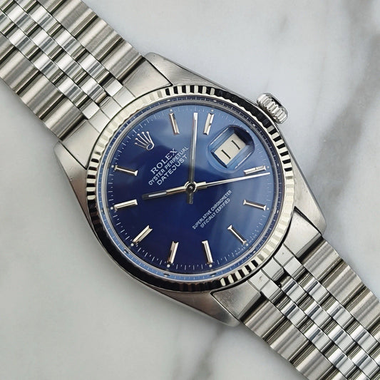 ROLEX Datejust 36 Blue Dial 18ct White-gold Bezel with Original Box [REF. 16014]