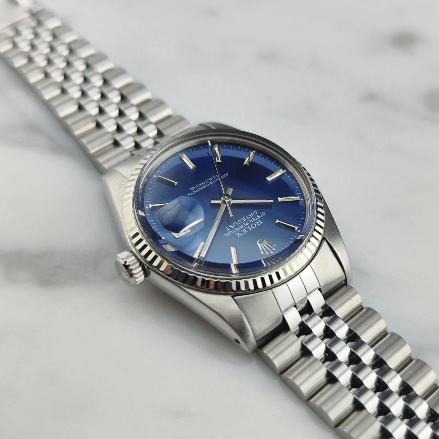 ROLEX Datejust 36 Blue Dial 18ct White-gold Bezel with Original Box [REF. 16014]