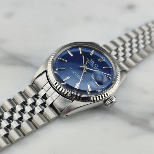 ROLEX Datejust 36 Blue Dial 18ct White-gold Bezel with Original Box [REF. 16014]