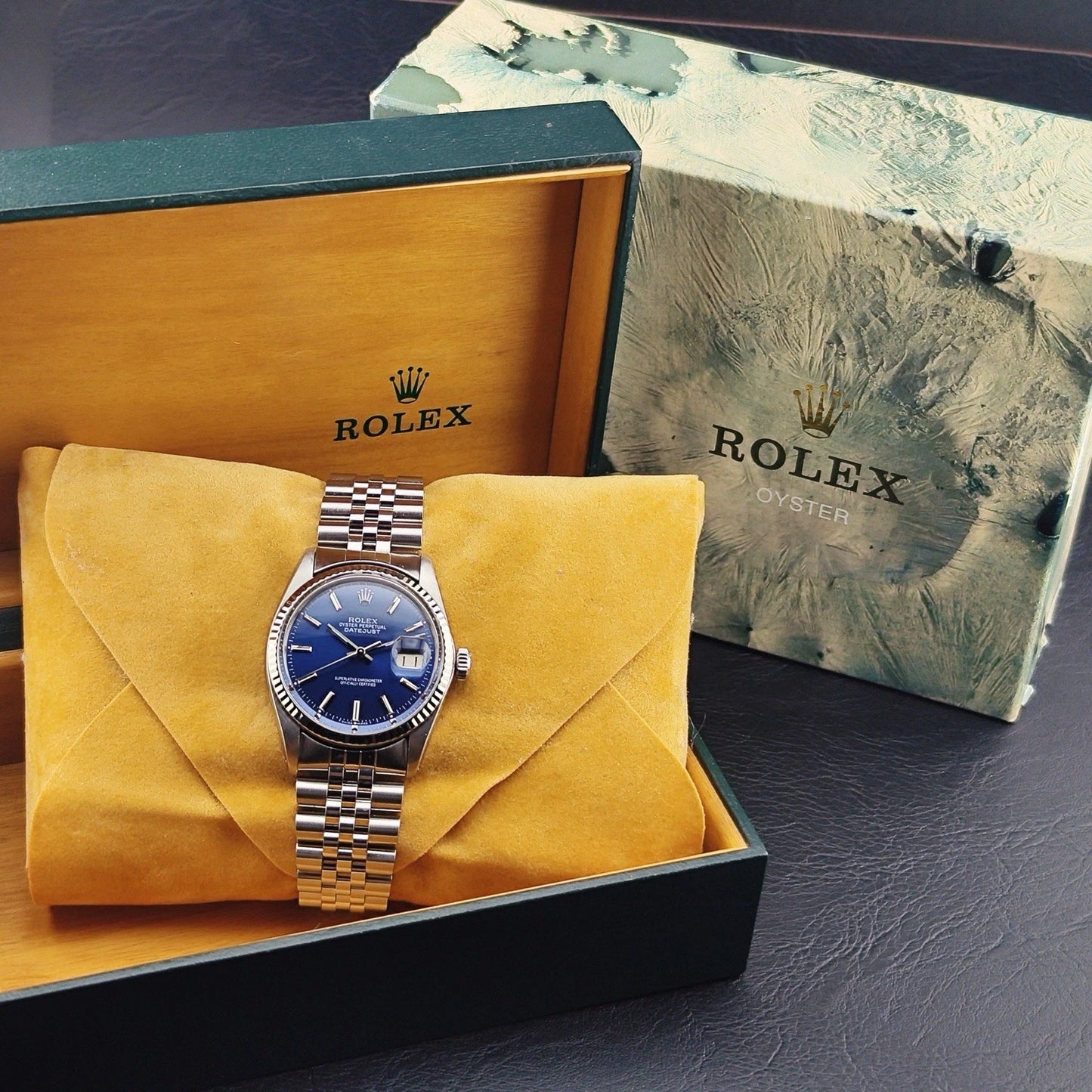 ROLEX Datejust 36 Blue Dial 18ct White-gold Bezel with Original Box [REF. 16014]