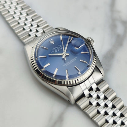 ROLEX Datejust 36 Blue Dial 18ct White-gold Bezel with Original Box [REF. 16014]