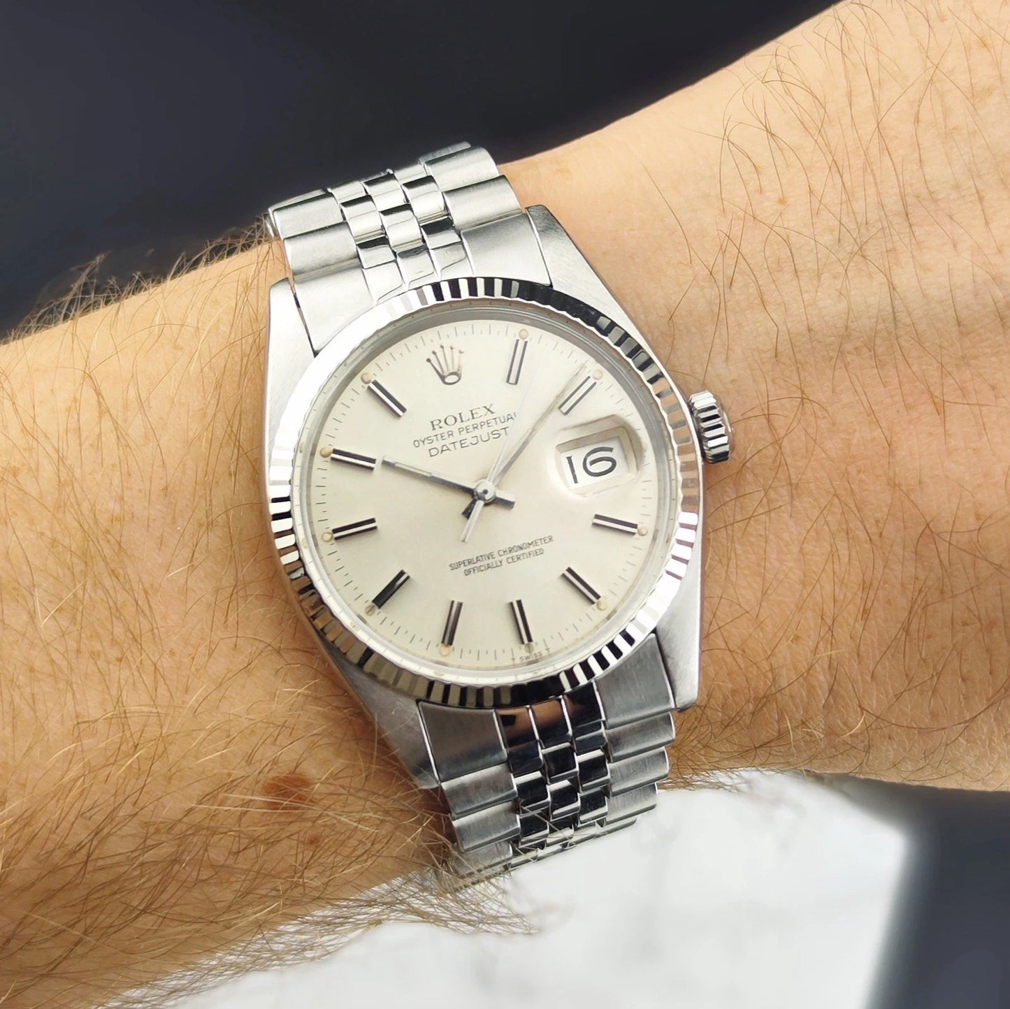 ROLEX Datejust 36 White Gold 18ct Bezel Mint [REF. 16014]
