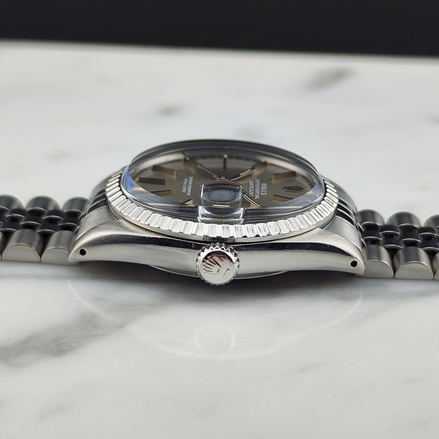 ROLEX Datejust 36 Grey Dial Jubilee Good Condition Stretch Service [REF. 16030]