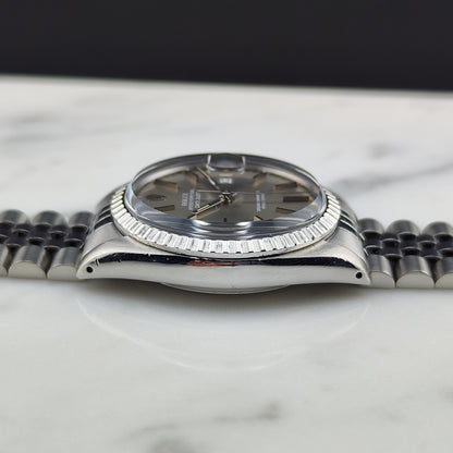 ROLEX Datejust 36 Grey Dial Jubilee Good Condition Stretch Service [REF. 16030]