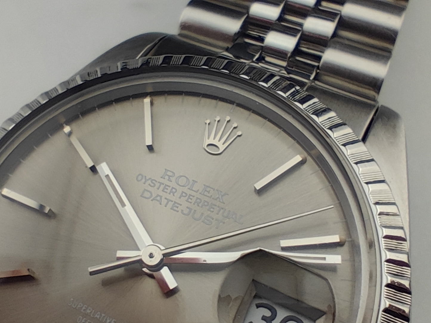 ROLEX Datejust 36 Grey Dial Jubilee Good Condition Stretch Service [REF. 16030]