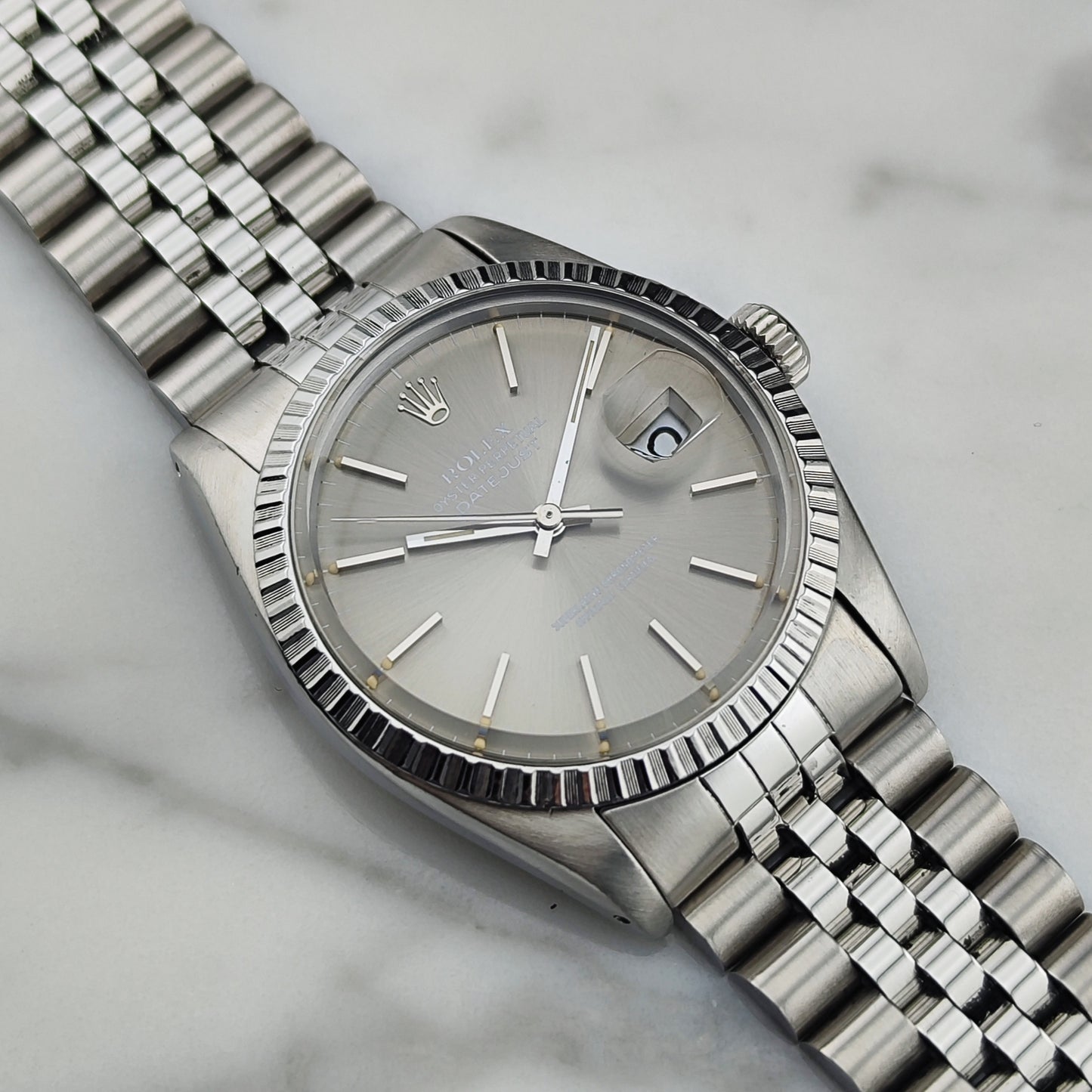 ROLEX Datejust 36 Grey Dial Jubilee Good Condition Stretch Service [REF. 16030]