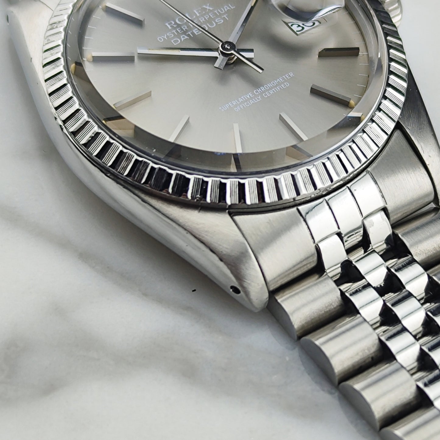 ROLEX Datejust 36 Grey Dial Jubilee Good Condition Stretch Service [REF. 16030]