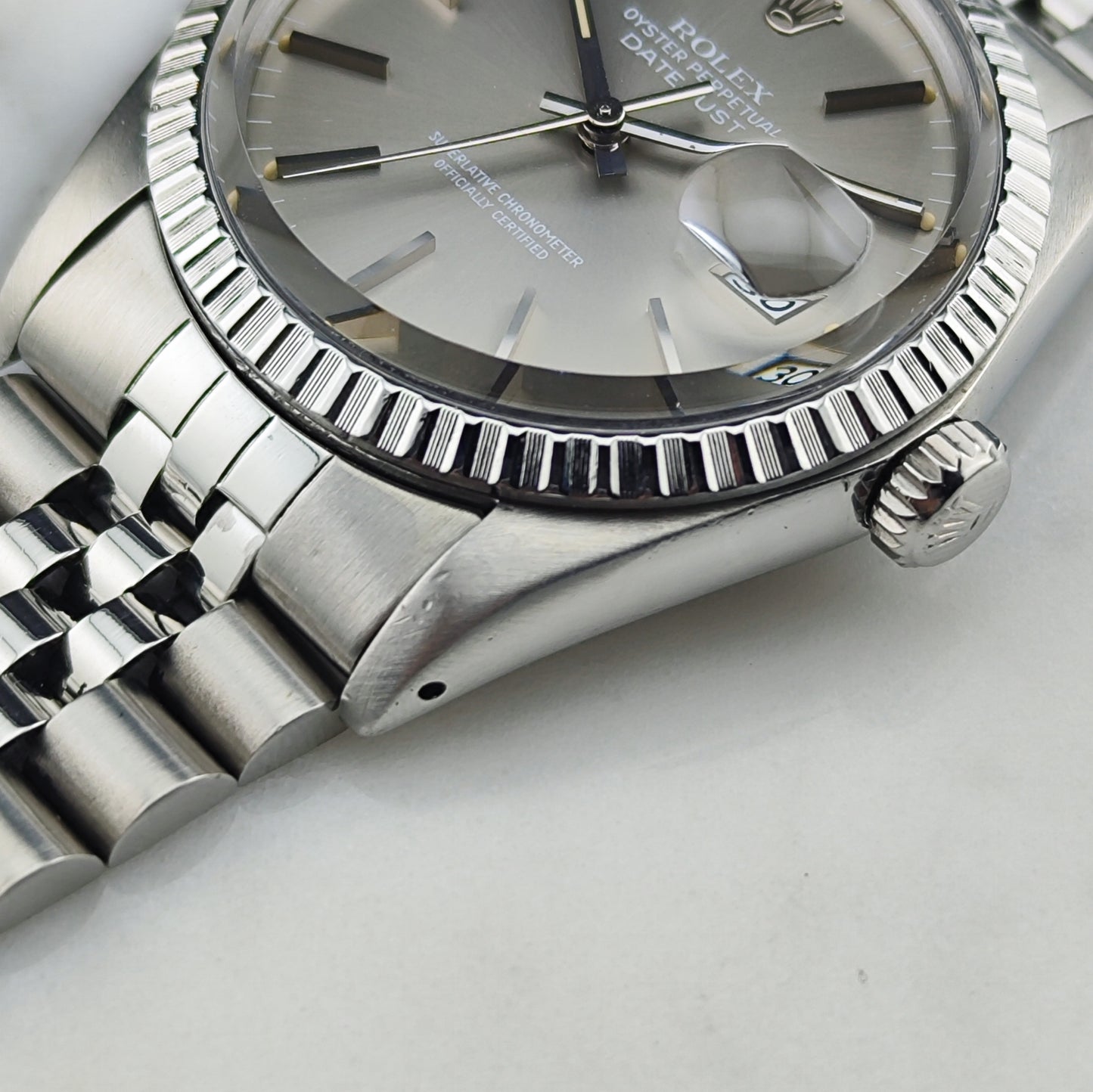 ROLEX Datejust 36 Grey Dial Jubilee Good Condition Stretch Service [REF. 16030]