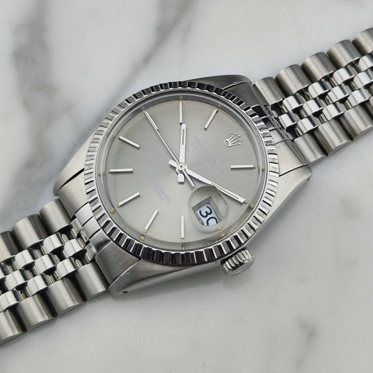 ROLEX Datejust 36 Grey Dial Jubilee Good Condition Stretch Service [REF. 16030]