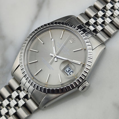 ROLEX Datejust 36 Grey Dial Jubilee Good Condition Stretch Service [REF. 16030]