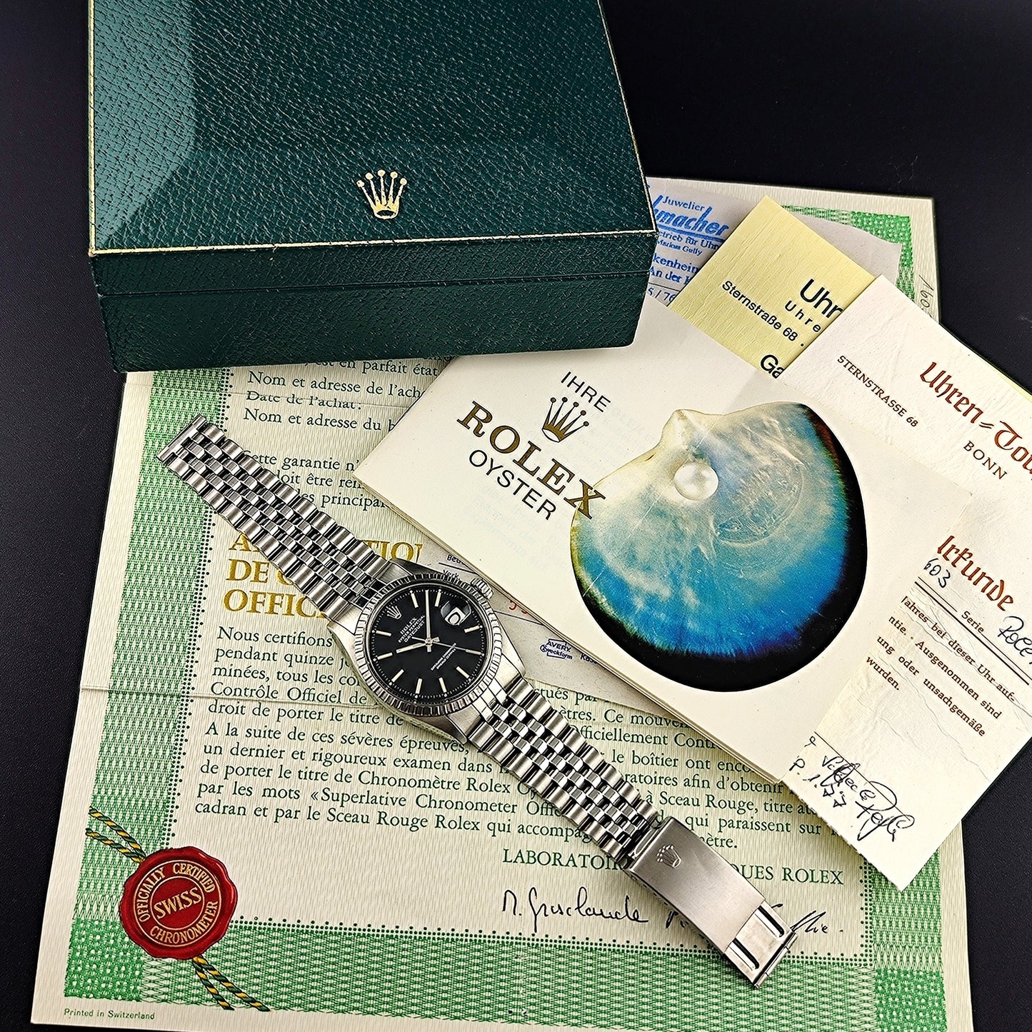 ROLEX Datejust 36 Black Dial Fullset 1975 Serviced 04/2026 [REF. 1603]