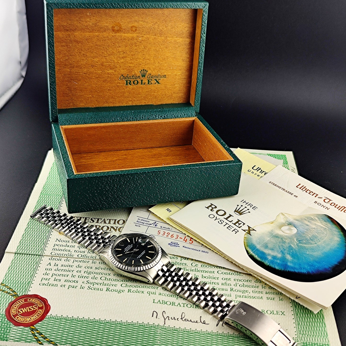 ROLEX Datejust 36 Black Dial Fullset 1975 Serviced 04/2026 [REF. 1603]