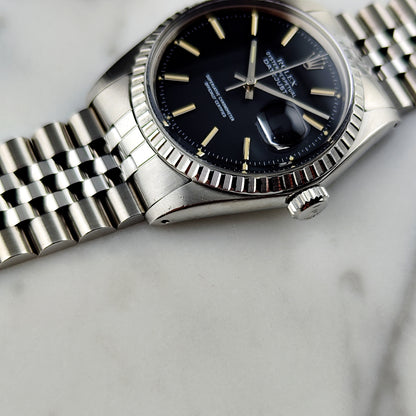 ROLEX Datejust 36 Black Dial Fullset 1975 Serviced 04/2026 [REF. 1603]