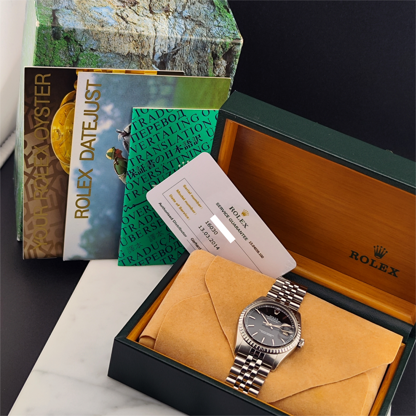 ROLEX Datejust 36 Black Dial Mint+ Box and Papers Serviced 12/2025 [REF. 16030]