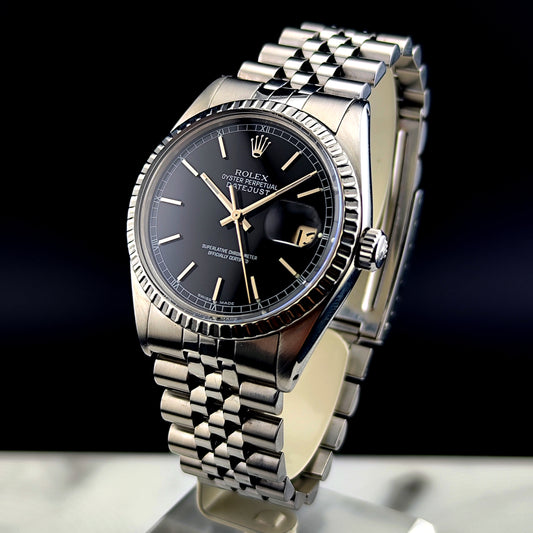 ROLEX Datejust 36 Black Dial Mint+ Box and Papers Serviced 12/2025 [REF. 16030]