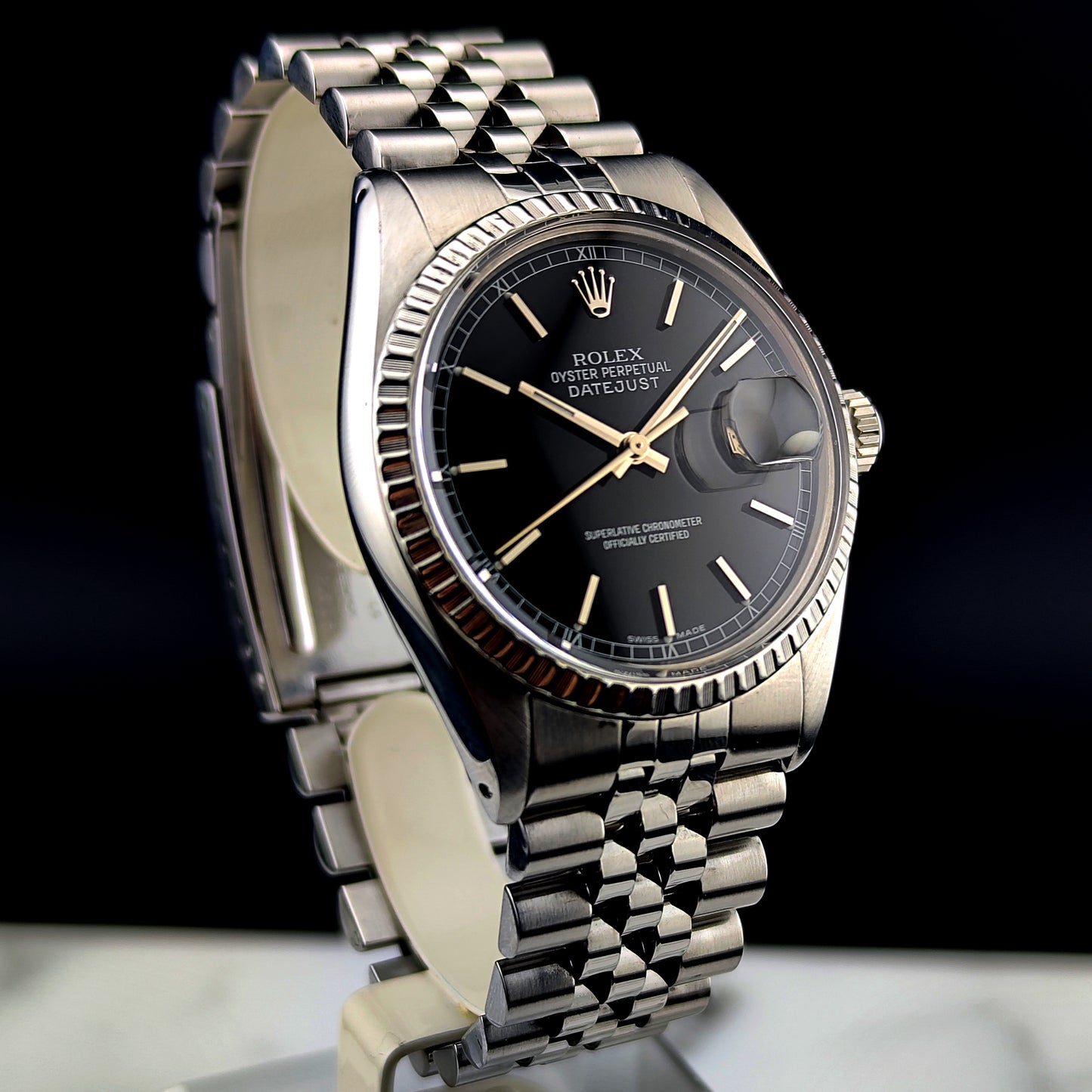 ROLEX Datejust 36 Black Dial Mint+ Box and Papers Serviced 12/2025 [REF. 16030]