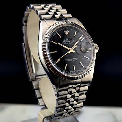 ROLEX Datejust 36 Black Dial Mint+ Box and Papers Serviced 12/2025 [REF. 16030]