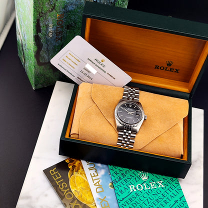 ROLEX Datejust 36 Black Dial Mint+ Box and Papers Serviced 12/2025 [REF. 16030]