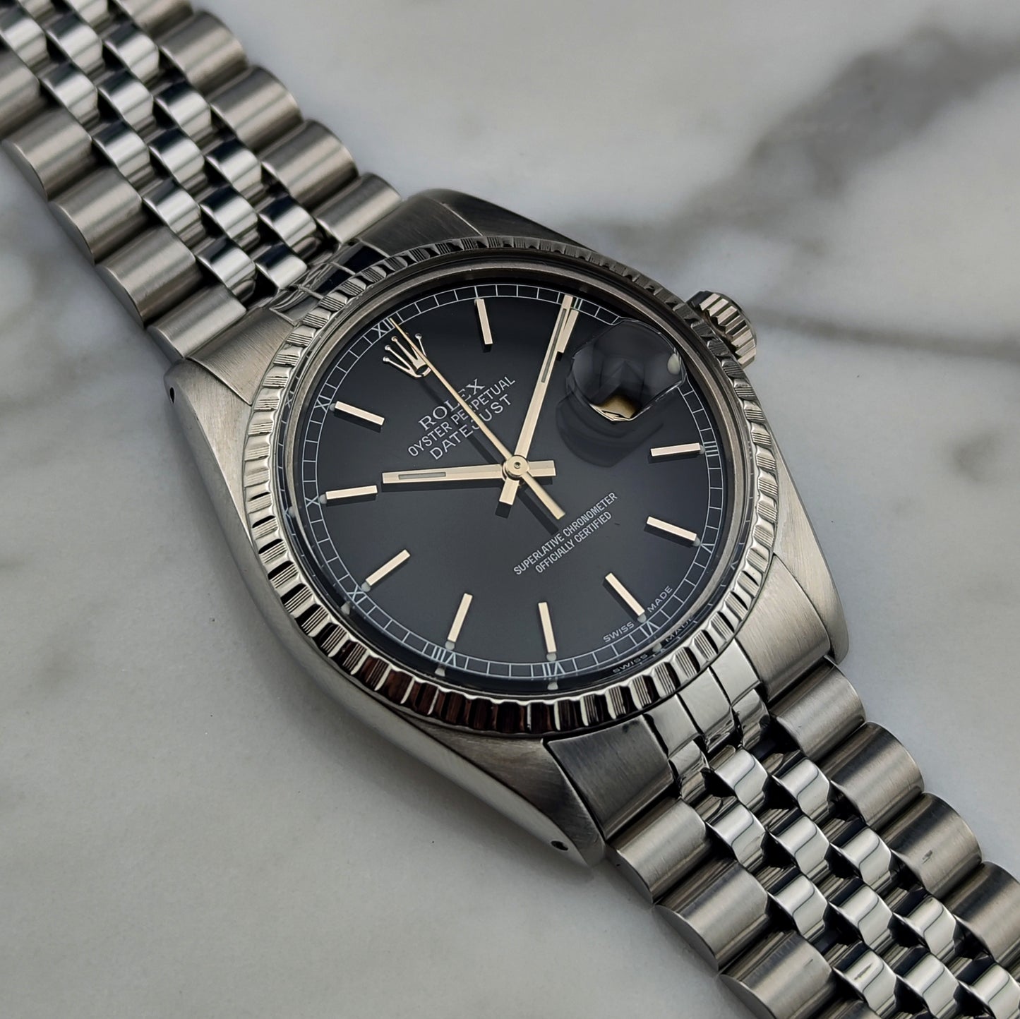 ROLEX Datejust 36 Black Dial Mint+ Box and Papers Serviced 12/2025 [REF. 16030]