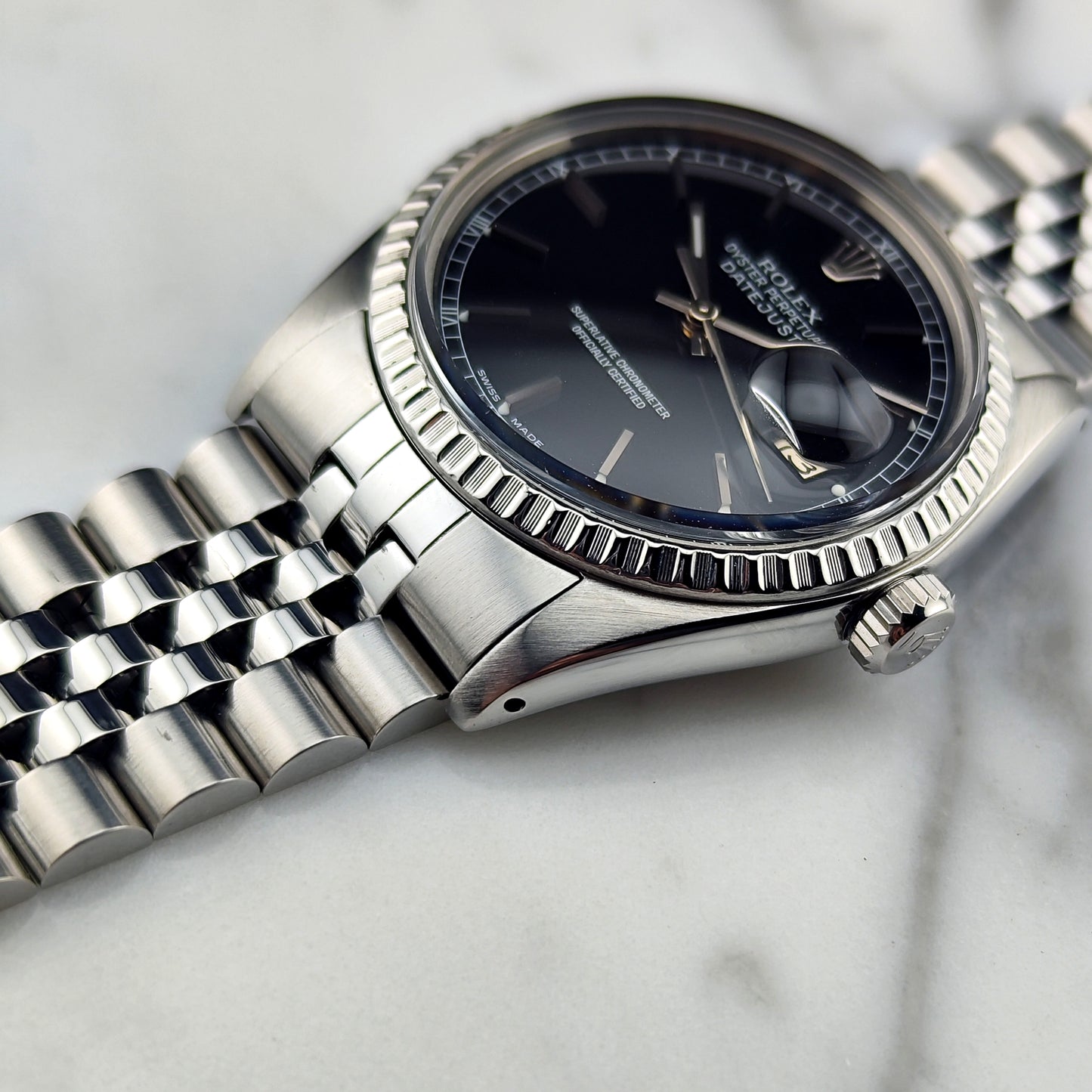 ROLEX Datejust 36 Black Dial Mint+ Box and Papers Serviced 12/2025 [REF. 16030]