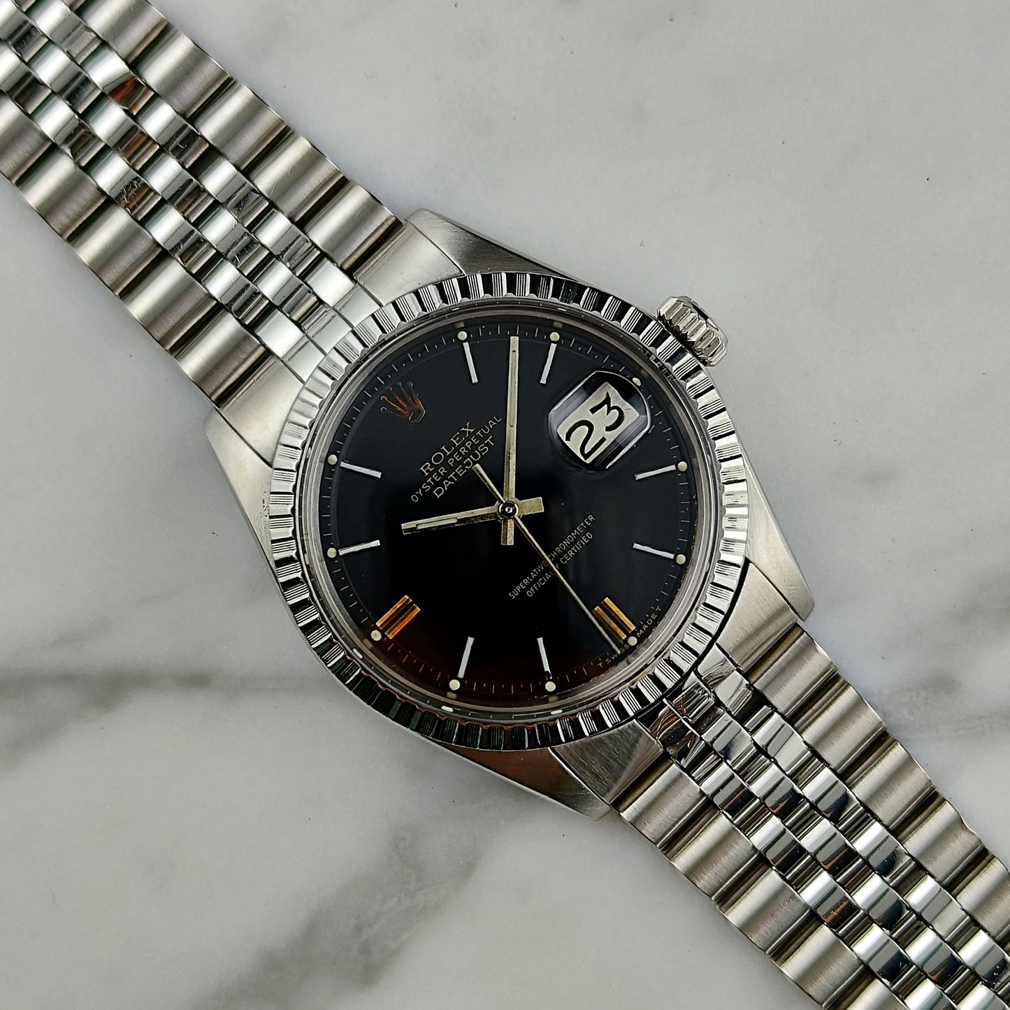 ROLEX Datejust 36 Black Dial Steel 1971 Serviced 06/2026 [REF. 1603]