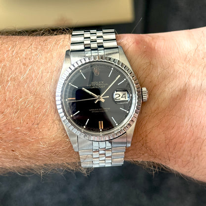ROLEX Datejust 36 Black Dial Steel 1971 Serviced 06/2026 [REF. 1603]