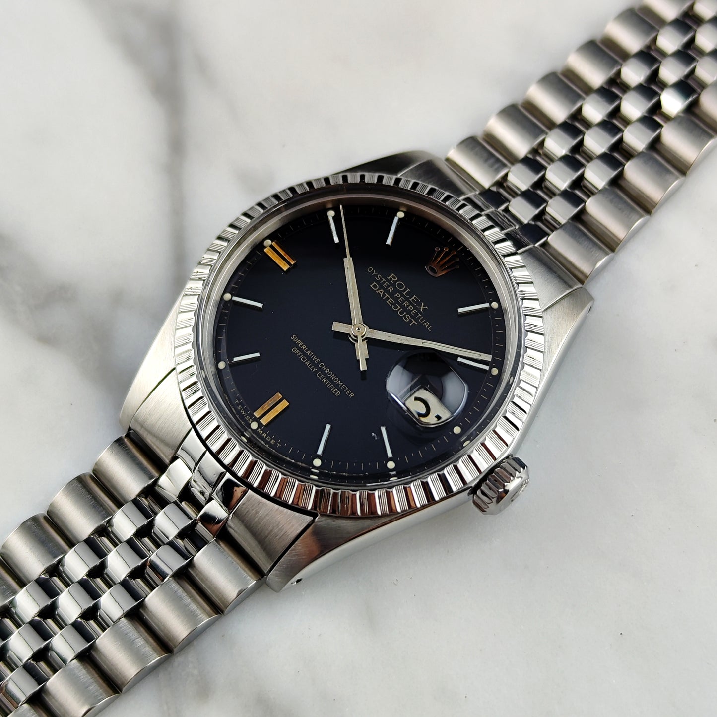ROLEX Datejust 36 Black Dial Steel 1971 Serviced 06/2026 [REF. 1603]