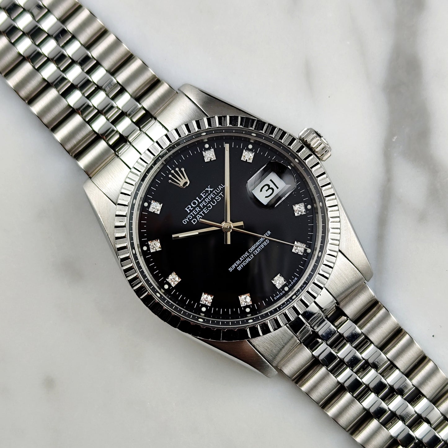 ROLEX Datejust 36 Black Diamond Dial Fullset 1980 [REF. 16030]