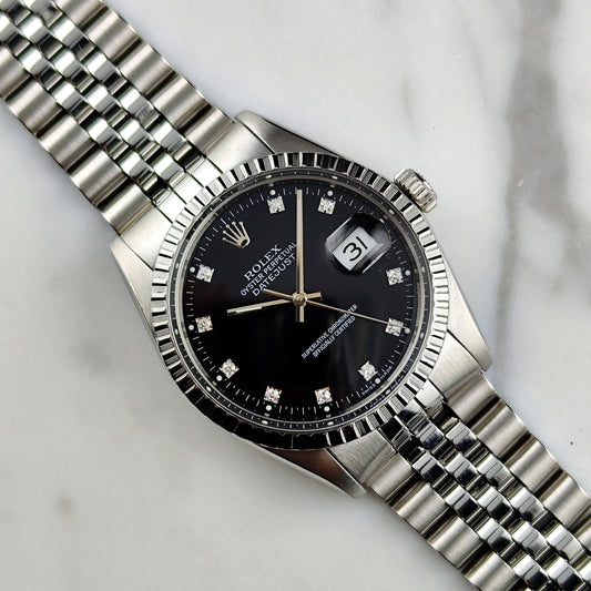 ROLEX Datejust 36 Black Diamond Dial Fullset 1980 [REF. 16030]