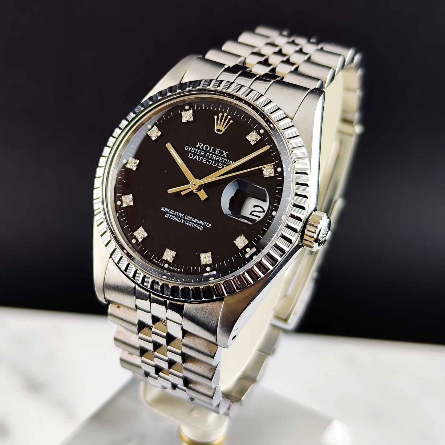 ROLEX Datejust 36 Black Diamond Dial Fullset 1980 [REF. 16030]