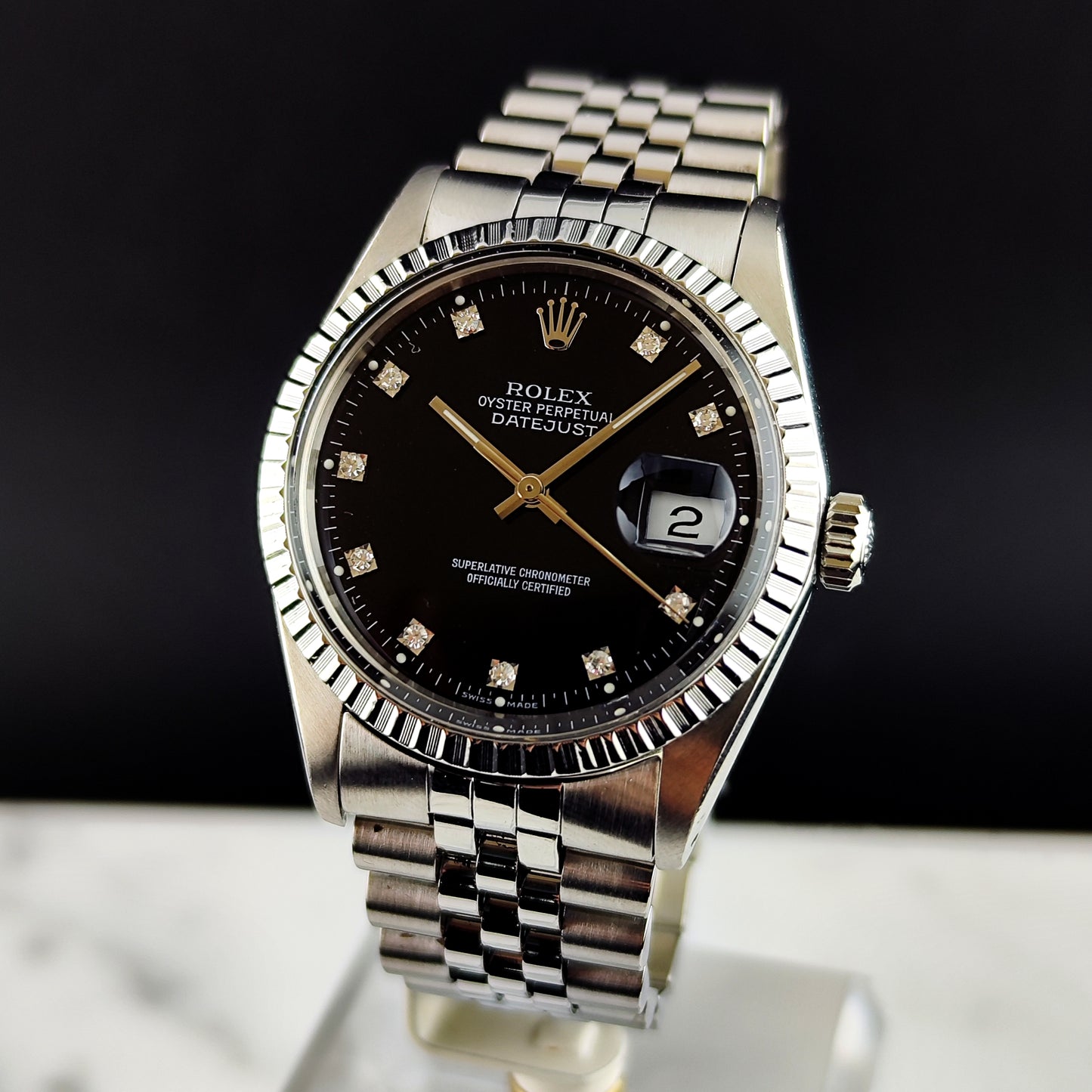 ROLEX Datejust 36 Black Diamond Dial Fullset 1980 [REF. 16030]