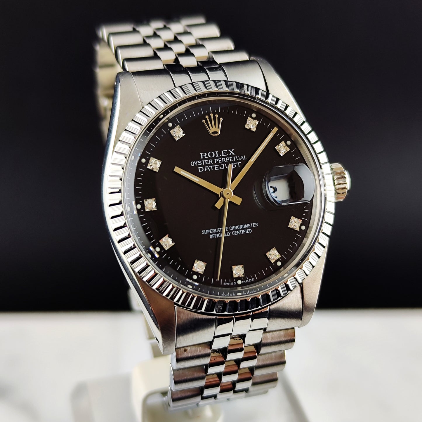 ROLEX Datejust 36 Black Diamond Dial Fullset 1980 [REF. 16030]