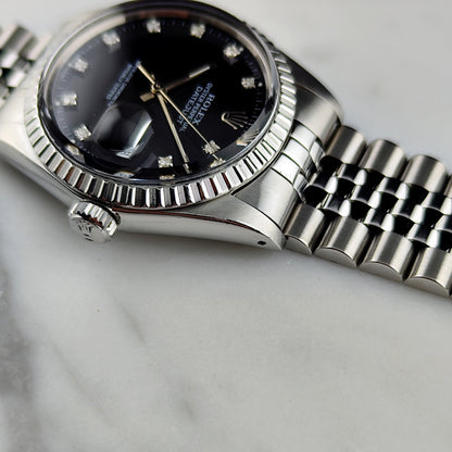 ROLEX Datejust 36 Black Diamond Dial Fullset 1980 [REF. 16030]