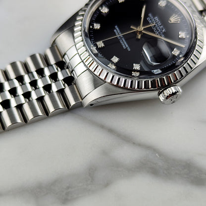 ROLEX Datejust 36 Black Diamond Dial Fullset 1980 [REF. 16030]