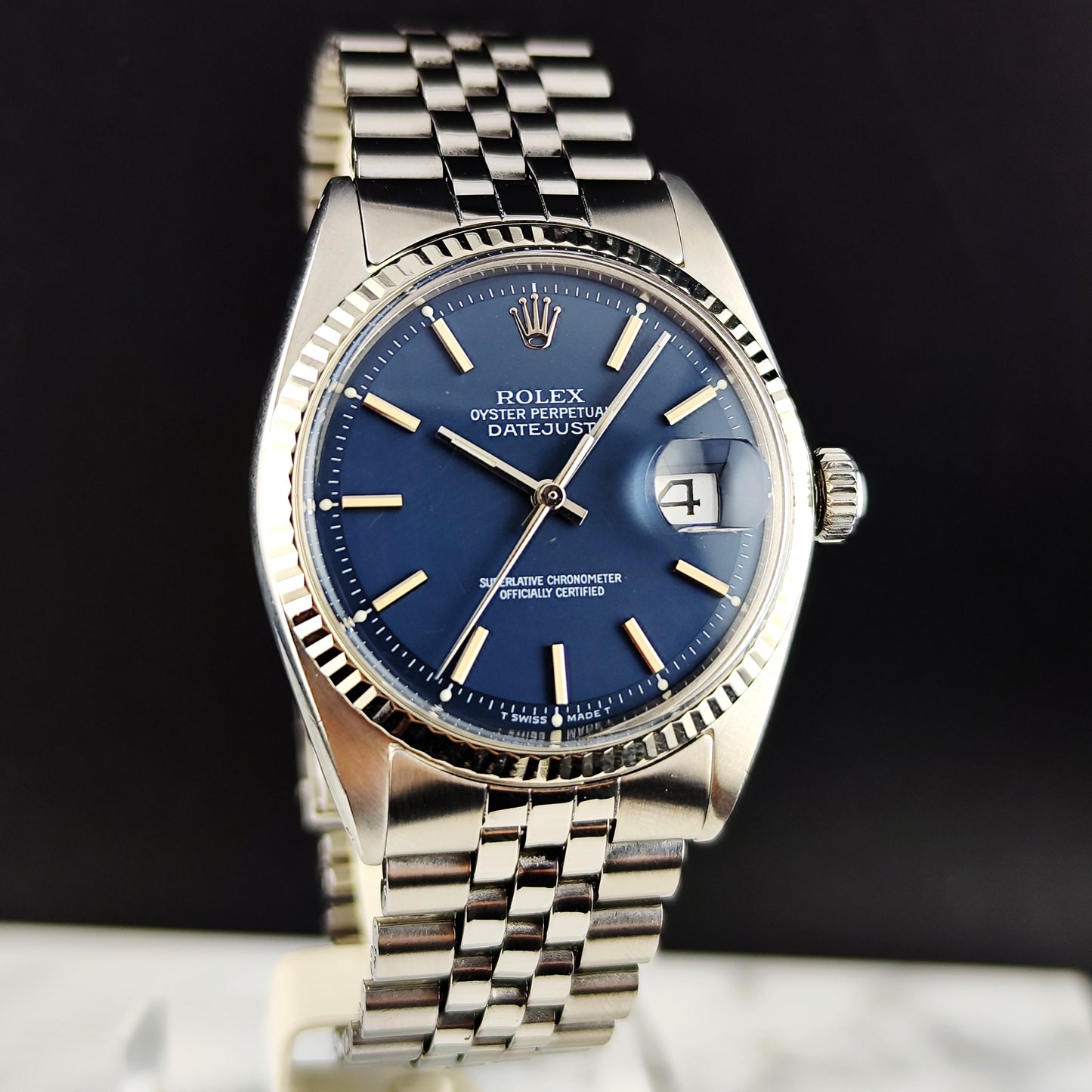 Rolex Datejust 36 Blue Dial 1973 18ct Bezel | Serviced 07/2026 [REF. 1601]