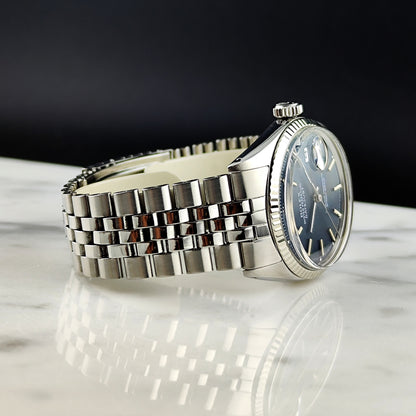 Rolex Datejust 36 Blue Dial 1973 18ct Bezel | Serviced 07/2026 [REF. 1601]