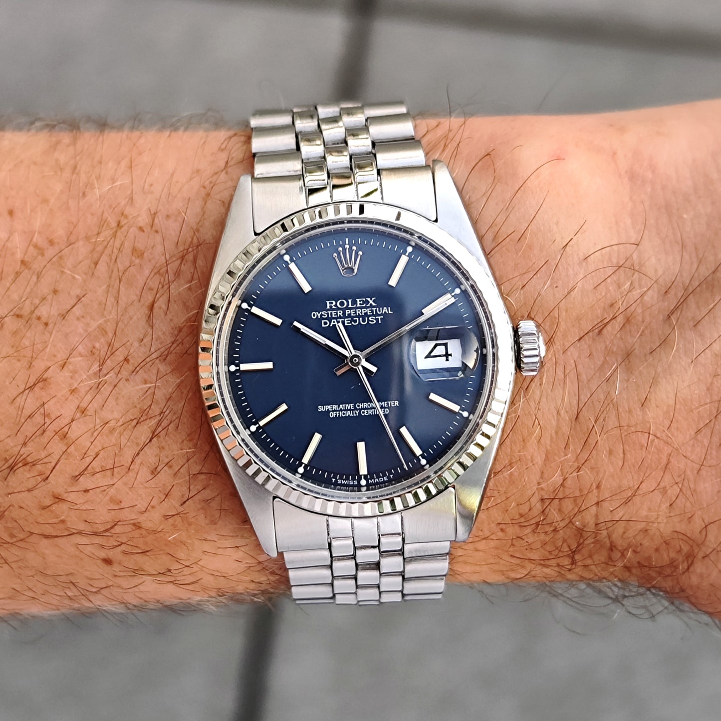 Rolex Datejust 36 Blue Dial 1973 18ct Bezel | Serviced 07/2026 [REF. 1601]