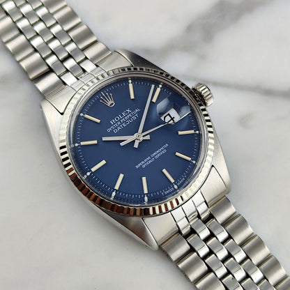 Rolex Datejust 36 Blue Dial 1973 18ct Bezel | Serviced 07/2026 [REF. 1601]